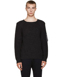schwarzer Pullover mit einem Rundhalsausschnitt von 08sircus