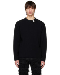 schwarzer Pullover mit einem Rundhalsausschnitt von 1017 Alyx 9Sm