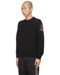 schwarzer Pullover mit einem Rundhalsausschnitt von Moncler Genius