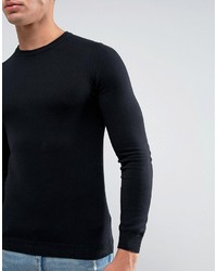 schwarzer Pullover mit einem Rundhalsausschnitt von Asos