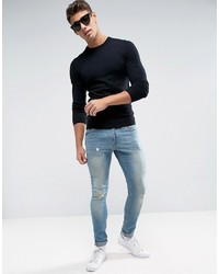 schwarzer Pullover mit einem Rundhalsausschnitt von Asos