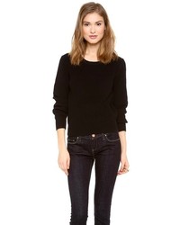 schwarzer Pullover mit einem Rundhalsausschnitt von 525 America