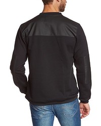 schwarzer Pullover mit einem Rundhalsausschnitt von adidas