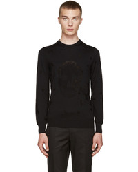schwarzer Pullover mit einem Rundhalsausschnitt von Alexander McQueen