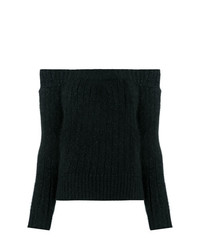 schwarzer Pullover mit einem Rundhalsausschnitt von Alexandre Vauthier