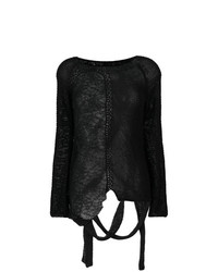 schwarzer Pullover mit einem Rundhalsausschnitt von Almaz