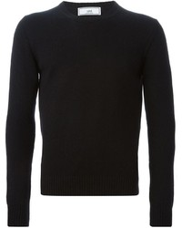 schwarzer Pullover mit einem Rundhalsausschnitt von Ami
