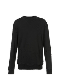 schwarzer Pullover mit einem Rundhalsausschnitt von Amiri
