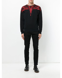 schwarzer Pullover mit einem Rundhalsausschnitt von Marcelo Burlon County of Milan