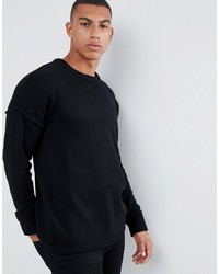 schwarzer Pullover mit einem Rundhalsausschnitt von Another Influence
