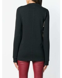 schwarzer Pullover mit einem Rundhalsausschnitt von Rick Owens