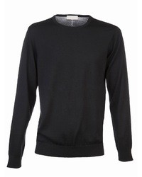 schwarzer Pullover mit einem Rundhalsausschnitt von AR+