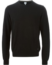 schwarzer Pullover mit einem Rundhalsausschnitt von Armani Collezioni