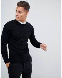schwarzer Pullover mit einem Rundhalsausschnitt von ASOS DESIGN