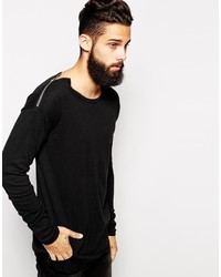 schwarzer Pullover mit einem Rundhalsausschnitt von Asos