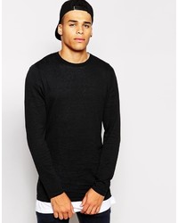 schwarzer Pullover mit einem Rundhalsausschnitt von Asos