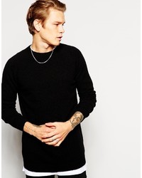 schwarzer Pullover mit einem Rundhalsausschnitt von Asos