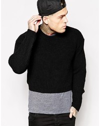 schwarzer Pullover mit einem Rundhalsausschnitt von Asos