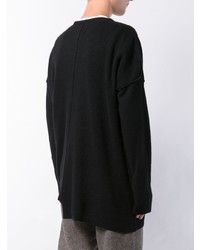 schwarzer Pullover mit einem Rundhalsausschnitt von Yohji Yamamoto