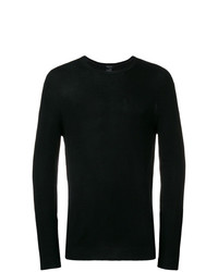 schwarzer Pullover mit einem Rundhalsausschnitt von Avant Toi