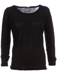 schwarzer Pullover mit einem Rundhalsausschnitt von Aviu