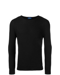 schwarzer Pullover mit einem Rundhalsausschnitt von Barba