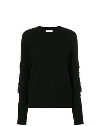 schwarzer Pullover mit einem Rundhalsausschnitt von Barrie