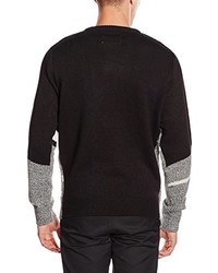 schwarzer Pullover mit einem Rundhalsausschnitt von Bellfield