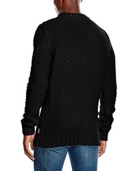 schwarzer Pullover mit einem Rundhalsausschnitt von Bellfield