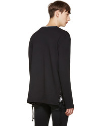 schwarzer Pullover mit einem Rundhalsausschnitt von BLK DNM