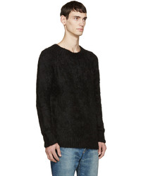 schwarzer Pullover mit einem Rundhalsausschnitt von VISVIM