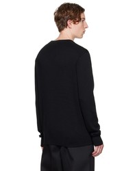 schwarzer Pullover mit einem Rundhalsausschnitt von AMI Alexandre Mattiussi