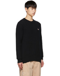 schwarzer Pullover mit einem Rundhalsausschnitt von MAISON KITSUNÉ