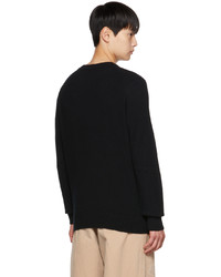 schwarzer Pullover mit einem Rundhalsausschnitt von MAISON KITSUNÉ