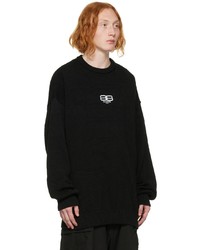 schwarzer Pullover mit einem Rundhalsausschnitt von Balenciaga