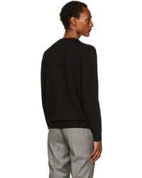 schwarzer Pullover mit einem Rundhalsausschnitt von Brunello Cucinelli