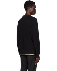 schwarzer Pullover mit einem Rundhalsausschnitt von Sacai