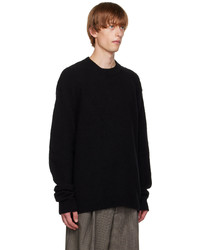 schwarzer Pullover mit einem Rundhalsausschnitt von Dries Van Noten