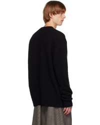 schwarzer Pullover mit einem Rundhalsausschnitt von Dries Van Noten