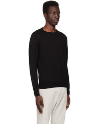 schwarzer Pullover mit einem Rundhalsausschnitt von Zegna