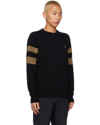 schwarzer Pullover mit einem Rundhalsausschnitt von Fred Perry