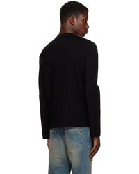 schwarzer Pullover mit einem Rundhalsausschnitt von Courrèges