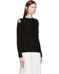 schwarzer Pullover mit einem Rundhalsausschnitt von Alexander McQueen