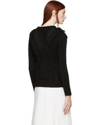 schwarzer Pullover mit einem Rundhalsausschnitt von Alexander McQueen