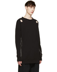 schwarzer Pullover mit einem Rundhalsausschnitt von Damir Doma