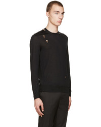 schwarzer Pullover mit einem Rundhalsausschnitt von Alexander McQueen