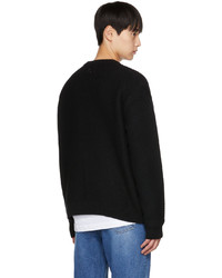 schwarzer Pullover mit einem Rundhalsausschnitt von Wooyoungmi