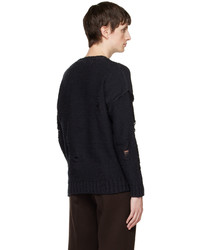 schwarzer Pullover mit einem Rundhalsausschnitt von Isabel Benenato