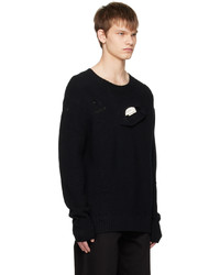 schwarzer Pullover mit einem Rundhalsausschnitt von Feng Chen Wang