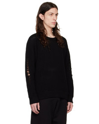 schwarzer Pullover mit einem Rundhalsausschnitt von Les Tien